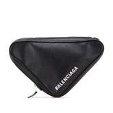 バレンシアガ トライアングル 三角 クラッチバッグ セカンドバッグ ポーチ 476976 ブラック レザー レディース BALENCIAGA 【中古】